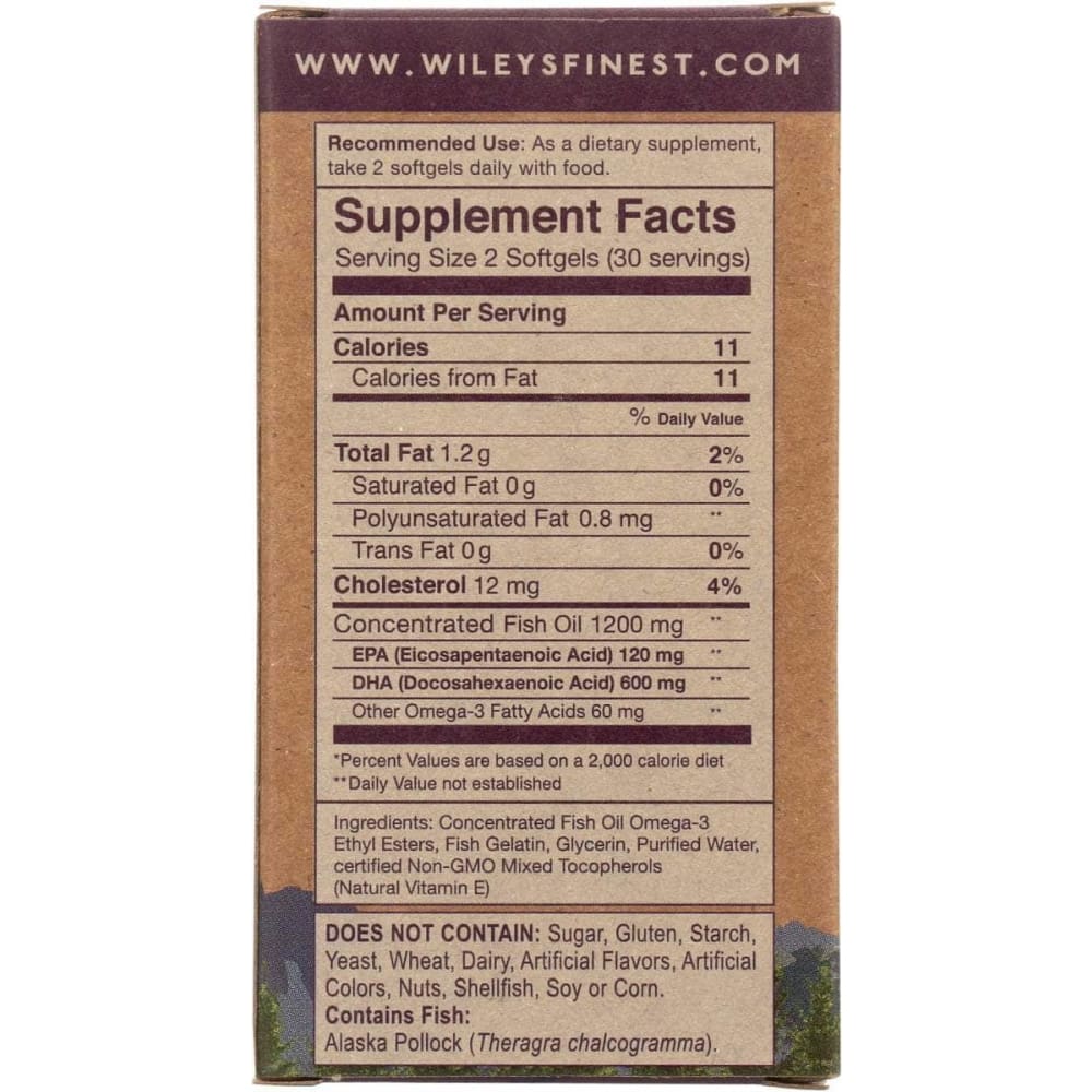 WILEYS FINEST Vitamins & Supplements > Vitamins & Minerals WILEYS FINEST: Prenatal DHA Wild Alaskan Fish Oil Softgel, 60 sg