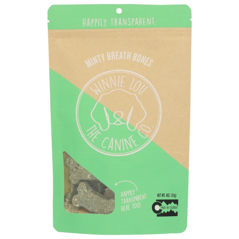 WINNI LOU- THE CANINE CO: Breath Bones Minty 4 OZ (Pack of 4) - Pet > Dog > Best Natural Treats For Dogs Organic Dog Treats - WINNI LOU-