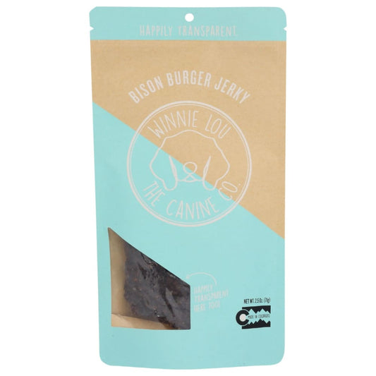 WINNI LOU- THE CANINE CO: Jerky Bison Burger 2.5 OZ (Pack of 2) - Pet > Dog > Best Natural Treats For Dogs Organic Dog Treats - WINNI LOU-