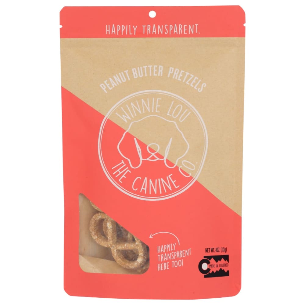 WINNI LOU- THE CANINE CO: Pretzels Peanut Butter 4 OZ (Pack of 4) - Pet > Dog > Best Natural Treats For Dogs Organic Dog Treats - WINNI LOU-