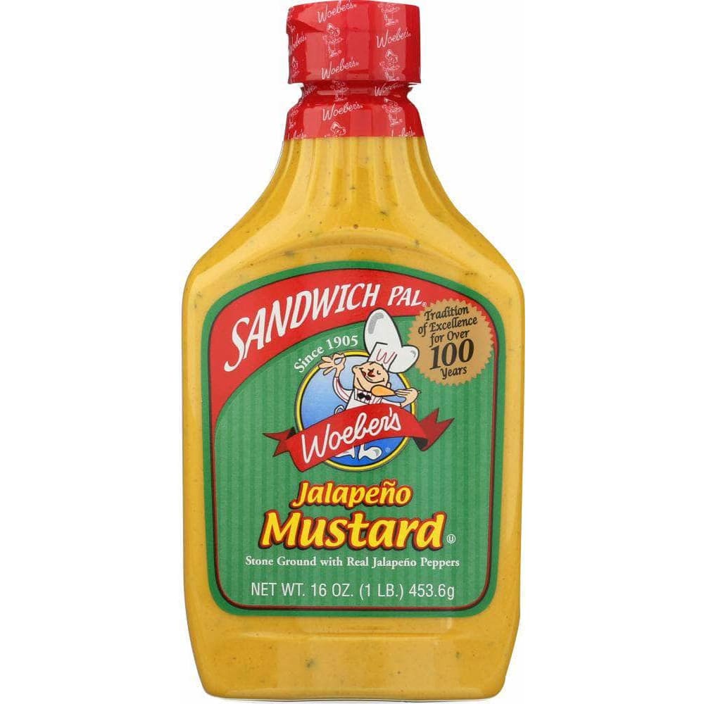 Woebers Woeber's Sandwich Pal Jalapeno Mustard, 16 oz