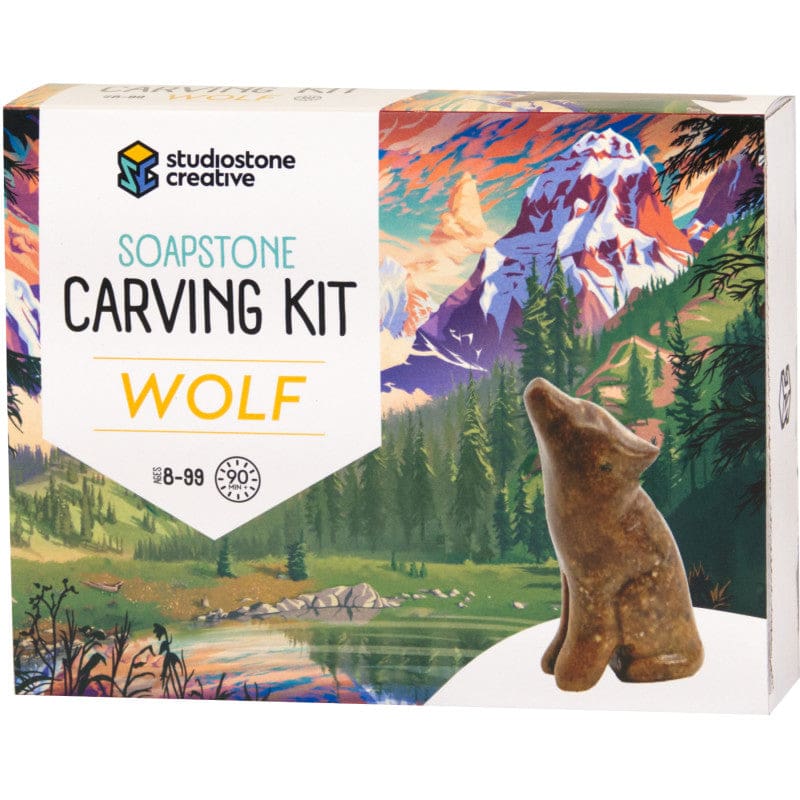 Wolf Soapstone Carving Kit - Art & Craft Kits - Studiostone Creative Inc