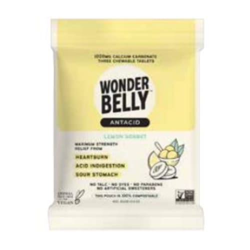 WONDERBELLY: Antacid Lemon Sorbet Pkt 3 pc (Pack of 6) - Vitamins & Supplements > Digestive Supplements - WONDERBELLY