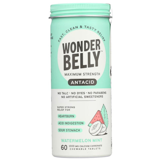 WONDERBELLY: Watermelon Mint Antacid Chews 60 tb (Pack of 3) - Vitamins & Supplements > Digestive Supplements - WONDERBELLY