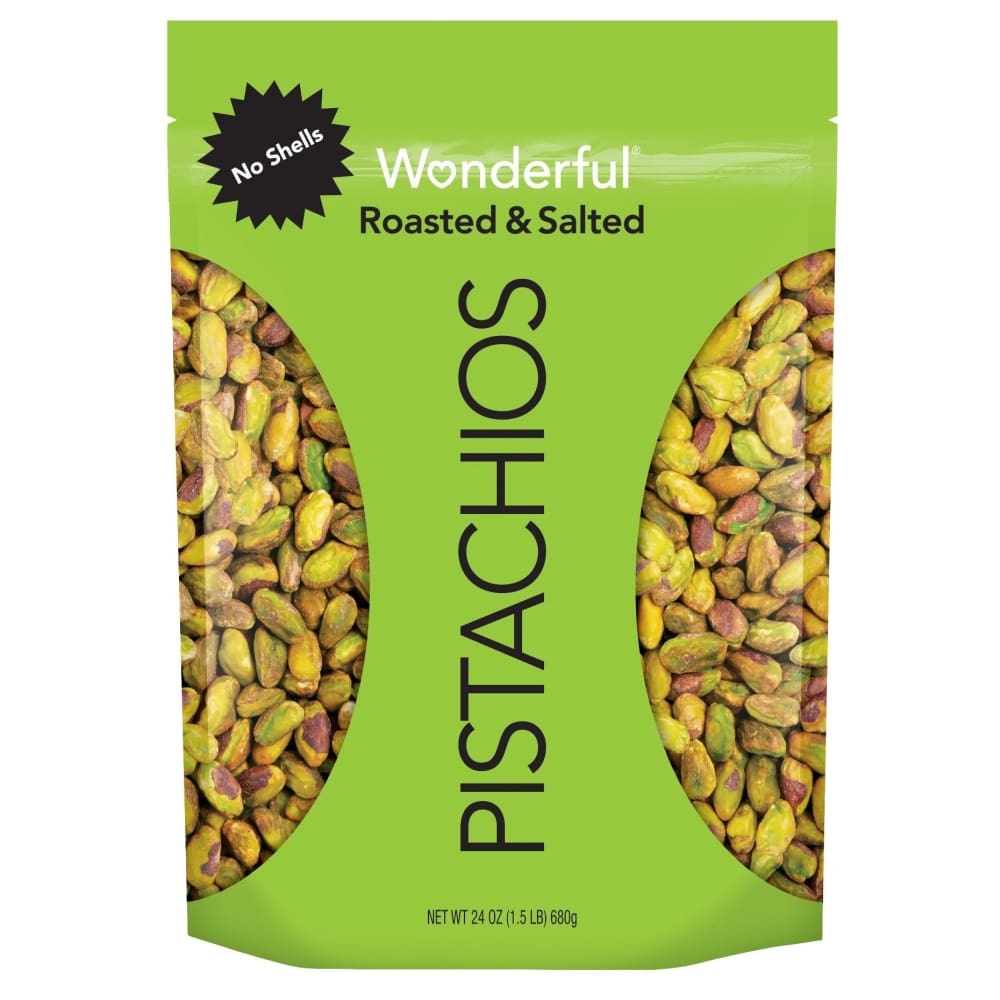 Wonderful No Shell Roasted and Salted Pistachios 24 oz. - Wonderful Pistachios