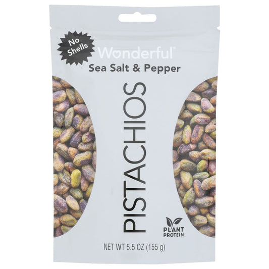 WONDERFUL PISTACHIOS: No Shells Sea Salt and Pepper Pistachios 5.5 oz (Pack of 4) - Grocery > Snacks > Nuts - WONDERFUL PISTACHIOS