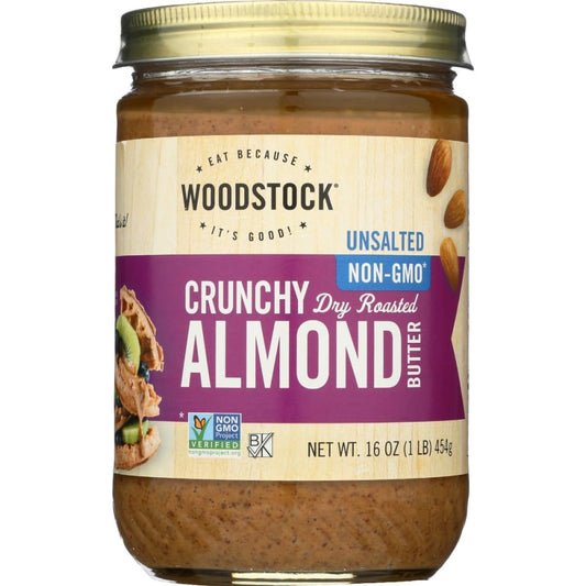 WOODSTOCK: Almond Butter Unsalted Crunch 16 oz - Dairy Dairy Substitutes and Eggs - WOODSTOCK