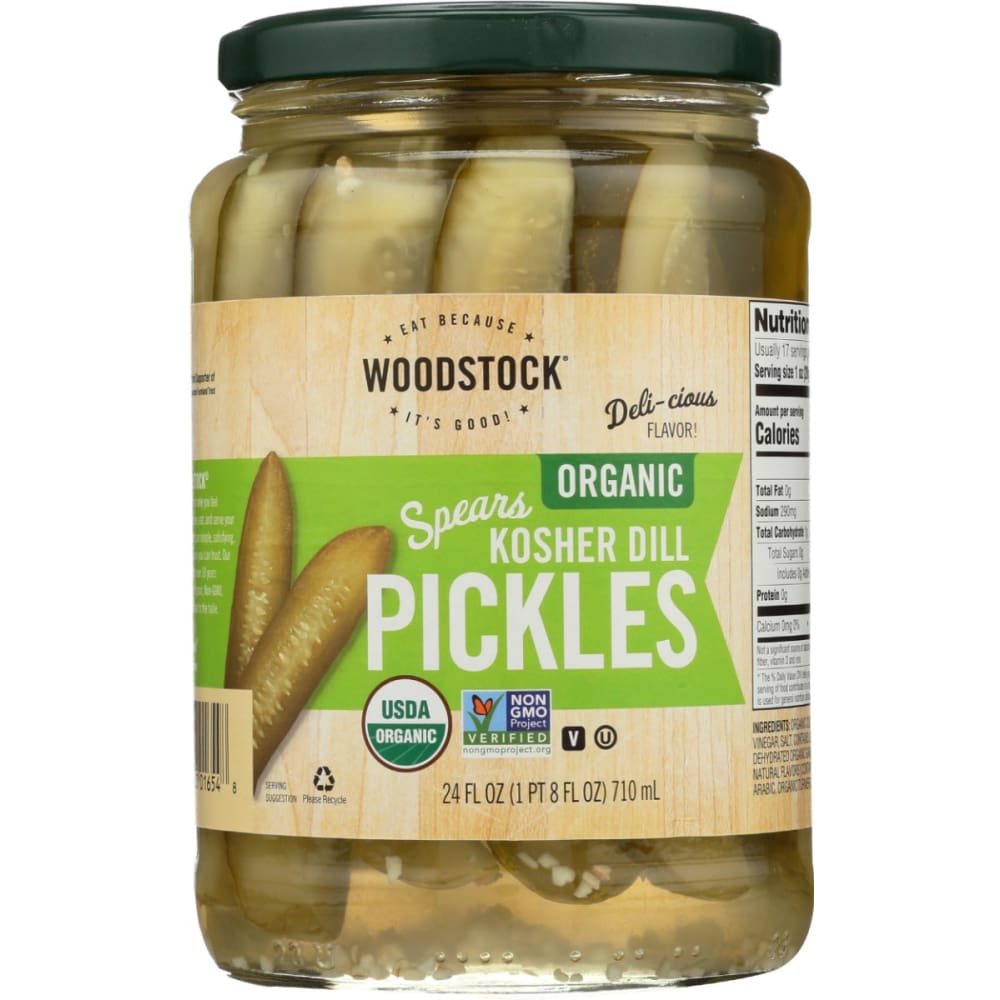 WOODSTOCK: Pickle Dill Kshr Spear Or 24 OZ (Pack of 4) - WOODSTOCK