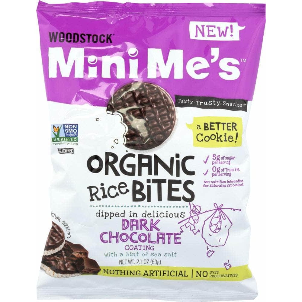WOODSTOCK Grocery > Snacks > Cookies WOODSTOCK: Rice Bites Dark Chocolate Sea Salt Organic, 2.1 oz