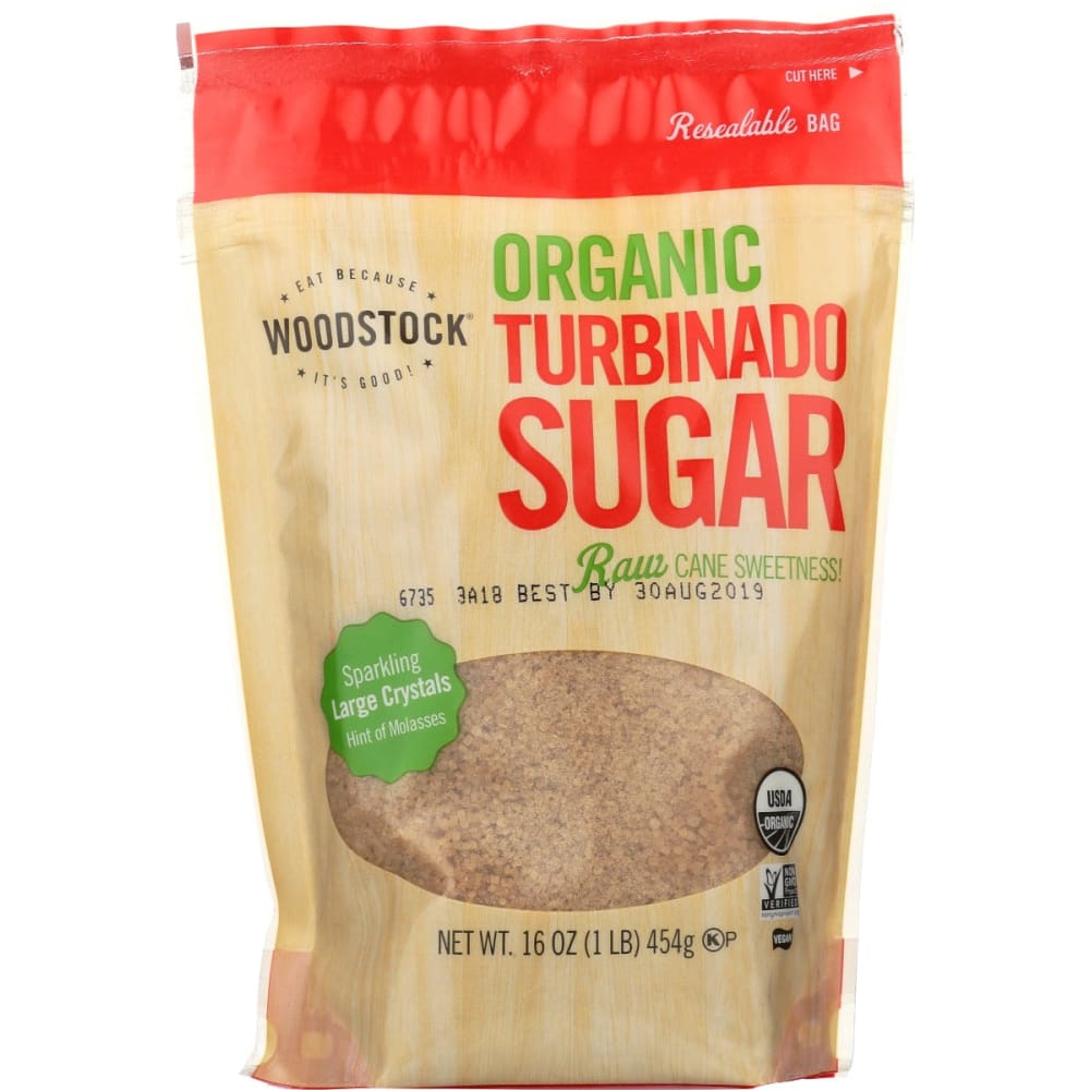 WOODSTOCK: Sugar Turbinado Organic 16 oz (Pack of 5) - Sugars & Sweeteners - WOODSTOCK