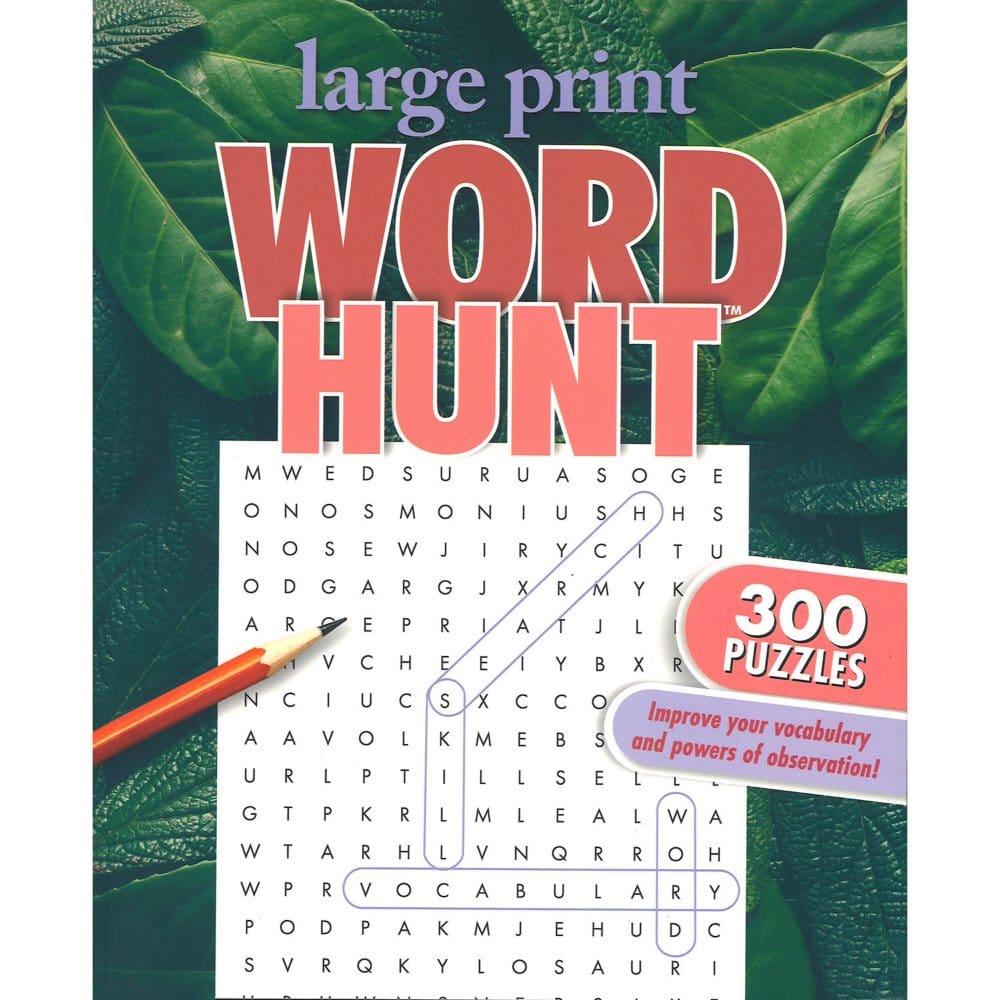 Basic Word Hunt Word Hunt, Large Print - 300 Puzzles (Pack of 2) | ShelHealth