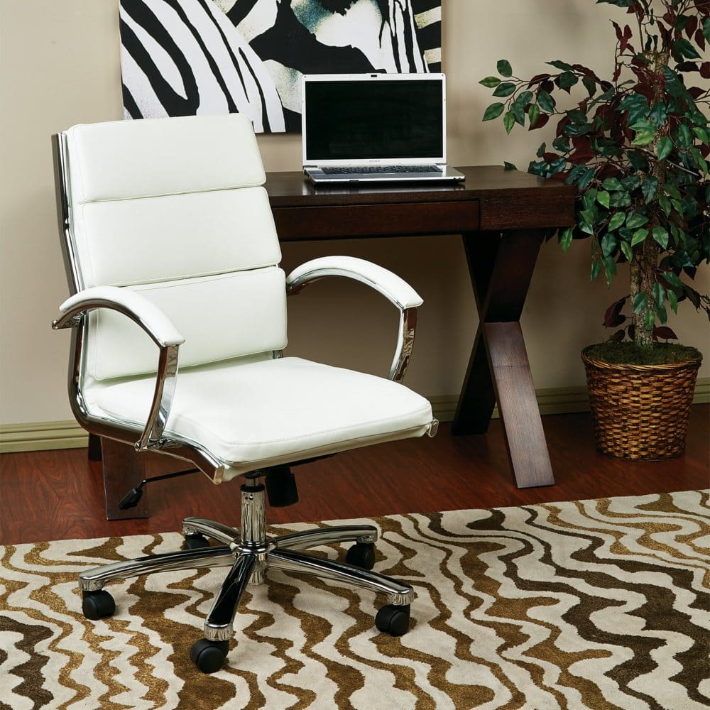 Work Smart Mid-Back Faux Leather Executive Chair Select Color - Office Chairs - Work