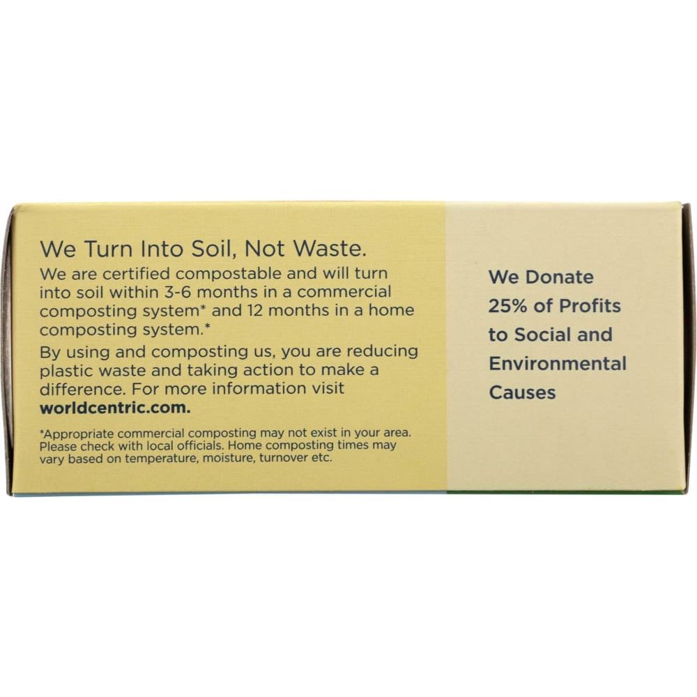 WORLD CENTRIC World Centric Bag Compost Waste 3Gal, 25 Pc