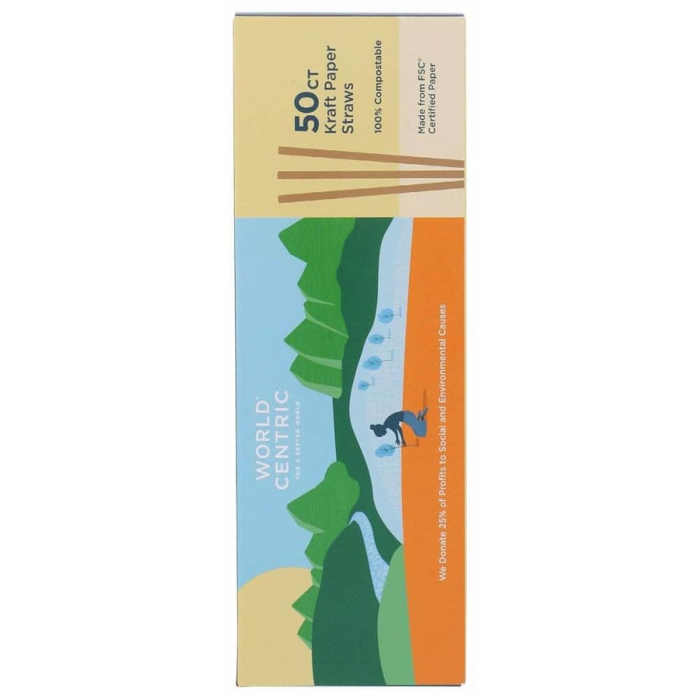 WORLD CENTRIC World Centric Paper Straw, 50 Pc