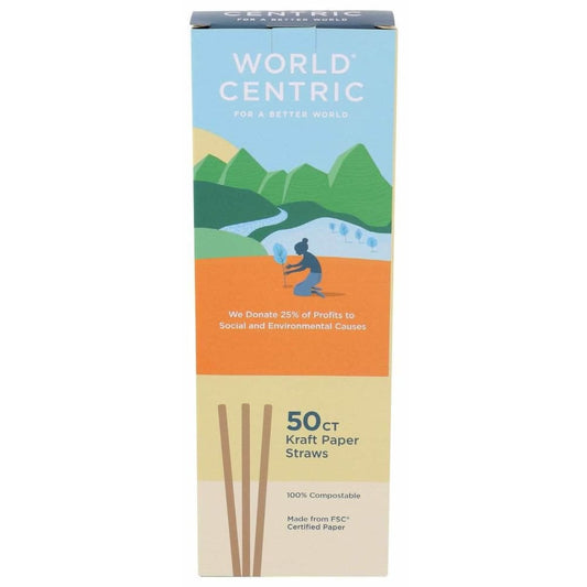 WORLD CENTRIC World Centric Paper Straw, 50 Pc
