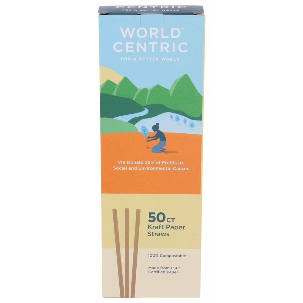 WORLD CENTRIC World Centric Paper Straw, 50 Pc