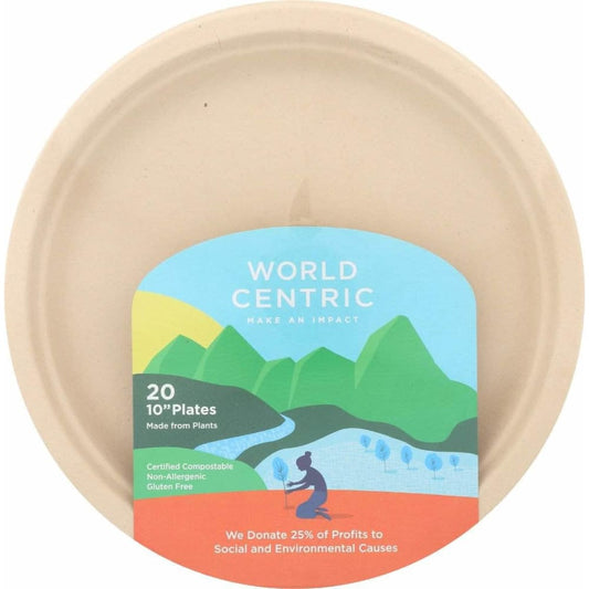 WORLD CENTRIC World Centric Plate Compost 10In, 20 Pc