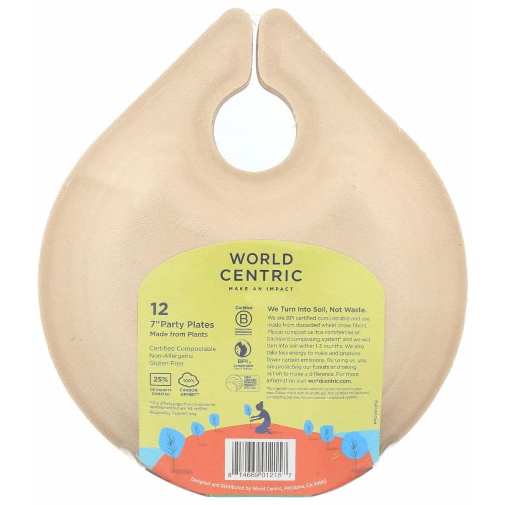 WORLD CENTRIC World Centric Plate Wine Holder, 12 Pc