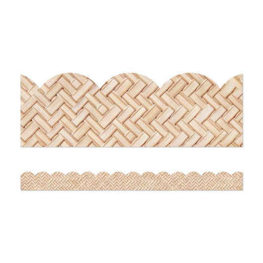 Woven Bamboo Scalloped Border True To You (Pack of 10) - Border/Trimmer - Carson Dellosa Education
