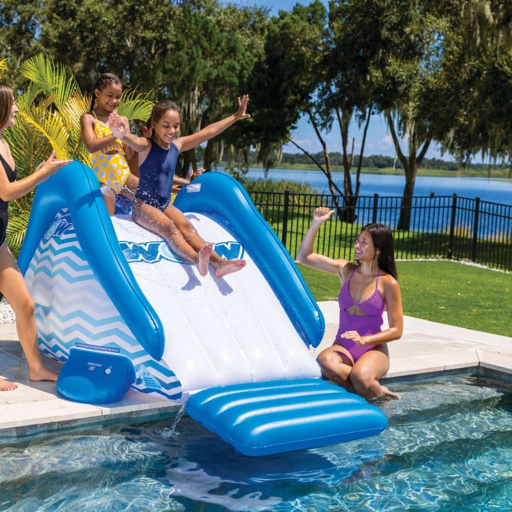 WOW Sports Cascade Pool Slide, Inflatable Slide with Sprinkler ShelHealth