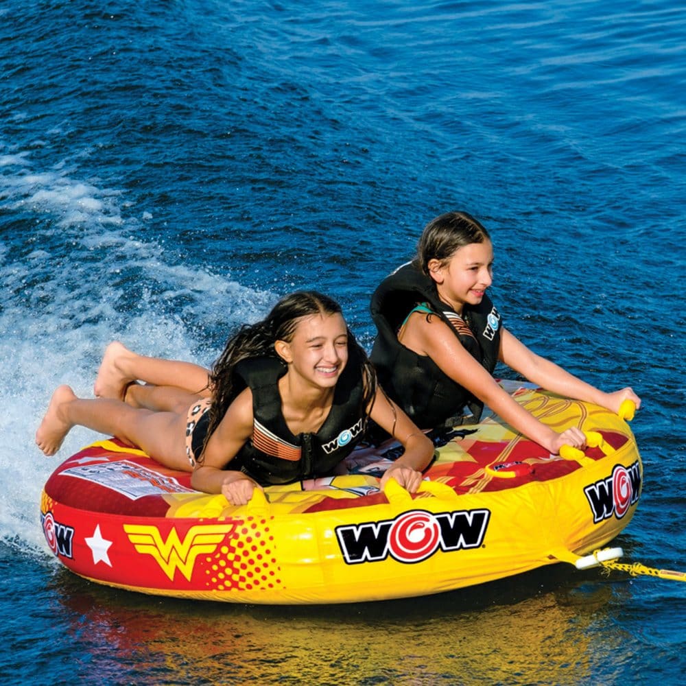 WOW Sports Wonder Woman Soft Top Towable Deck Tube 1 to 2 Person - Justice League - WOW