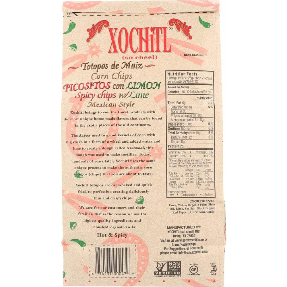 Xochitl Xochitl Picositos Con Limon Corn Chips, 12 oz
