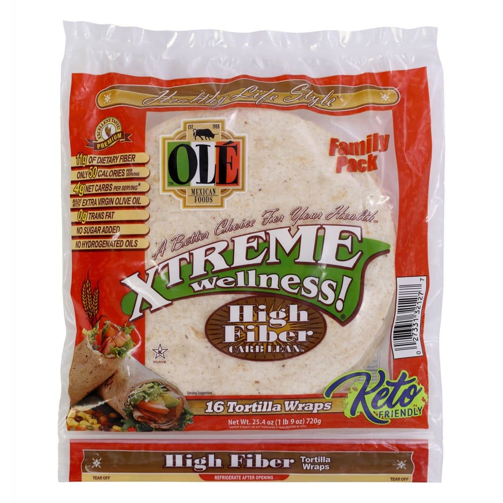 Xtreme Wellness High Fiber Low Carb Tortilla Wraps (25.4 oz. 16 ct.) (Pack of 2) - Tortillas & Taco Shells - Xtreme