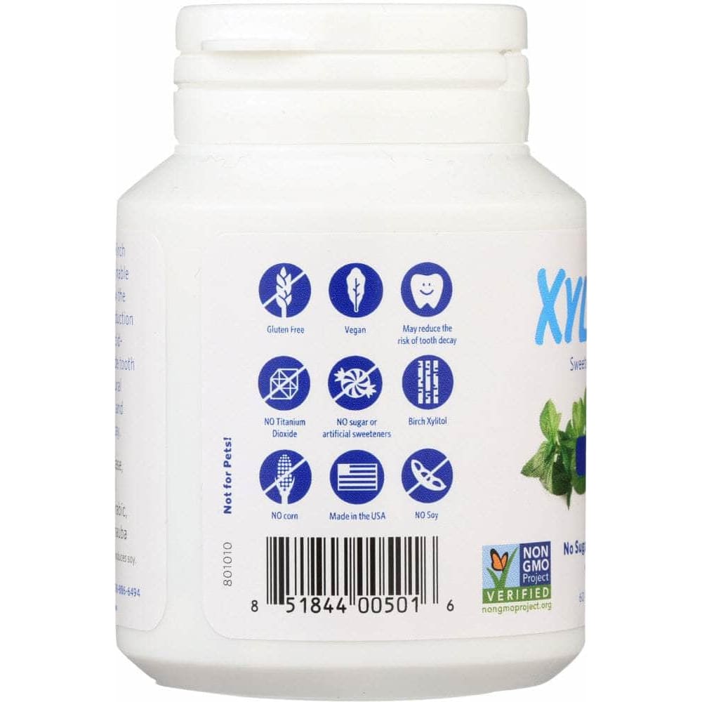 Xylichew Xylichew Sugar Free Chewing Gum Peppermint Jar, 60 pc
