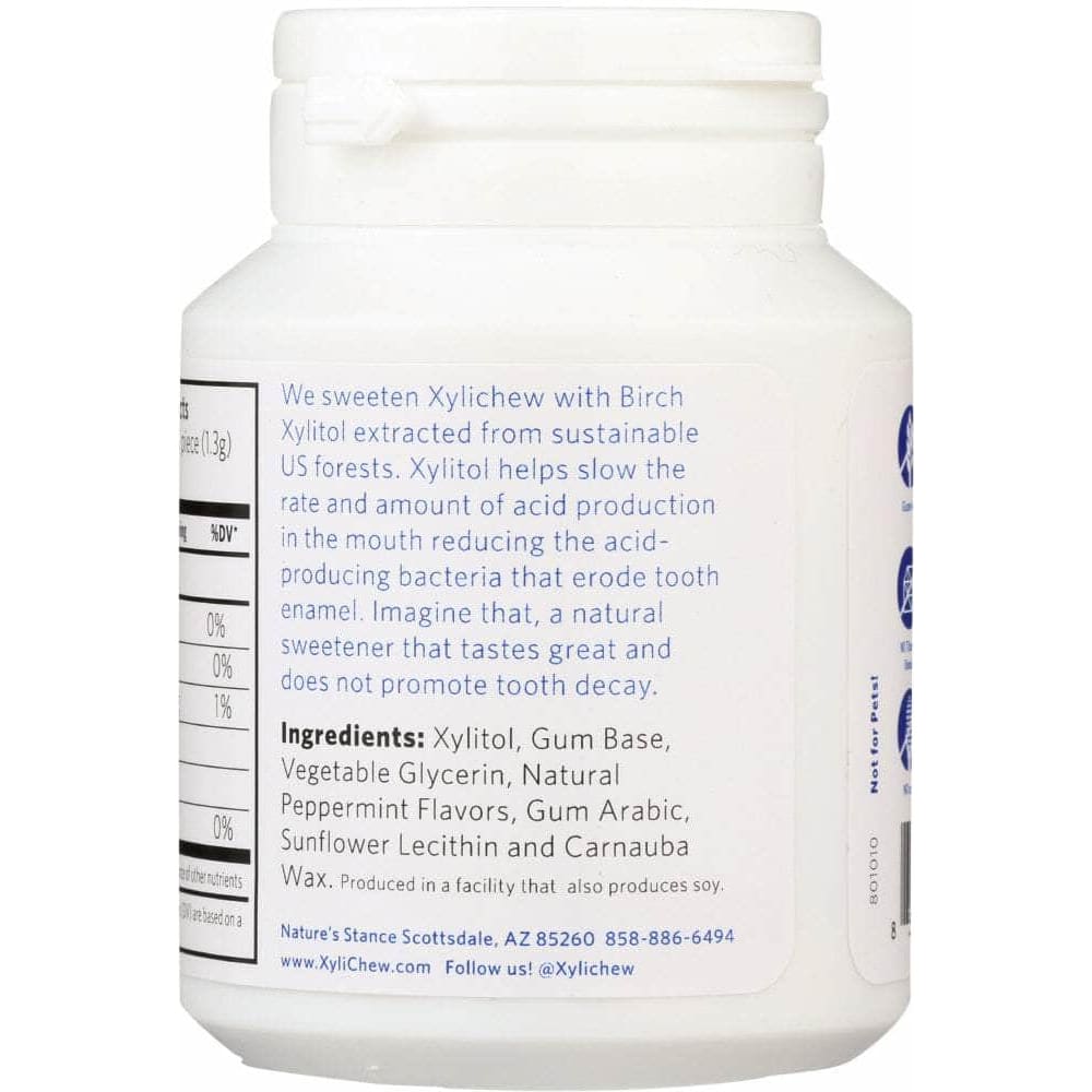 Xylichew Xylichew Sugar Free Chewing Gum Peppermint Jar, 60 pc