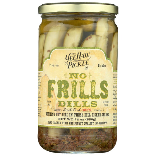 YEE HAW PICKLE COMPANY: No Frills Dill 24 oz (Pack of 4) - Food - Yee Haw Pickle Company