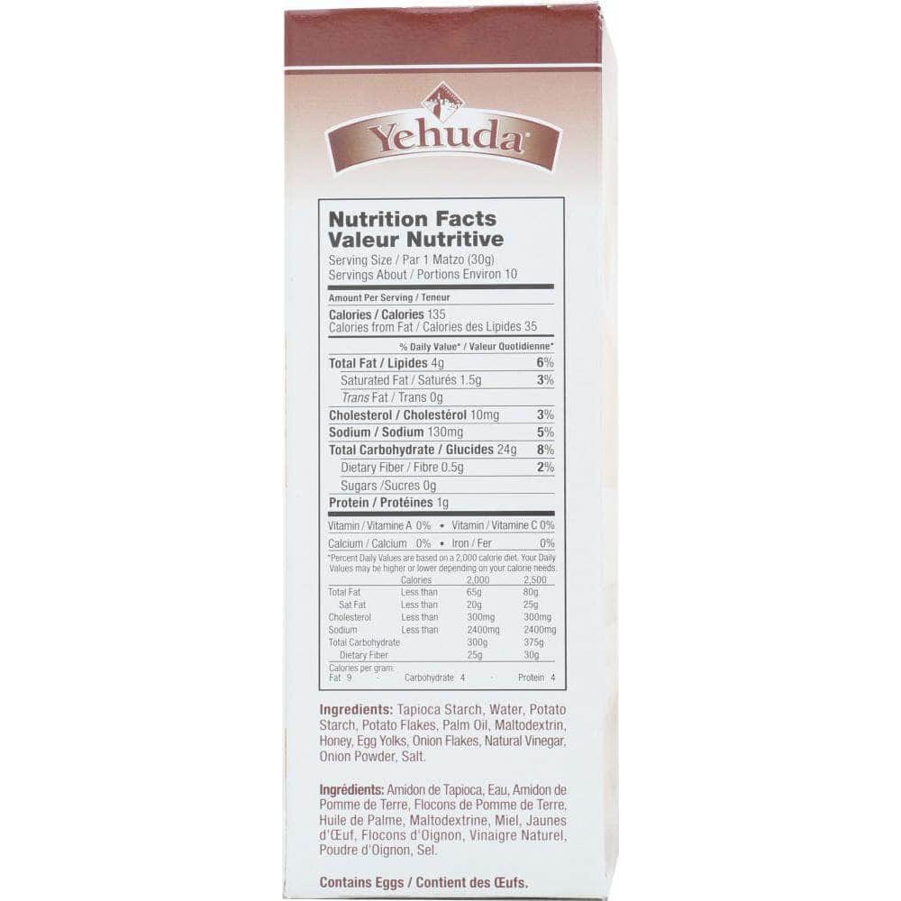Yehuda Yehuda Gluten Free Matzo Style Crackers with Toasted Onion, 10.5 oz