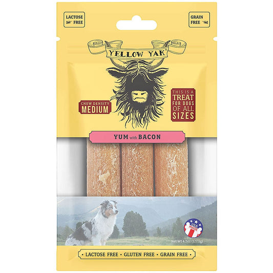 YELLOW YAK: Dog Chew Bacon 4.5 oz (Pack of 4) - Pet > Dog Treats - YELLOW YAK