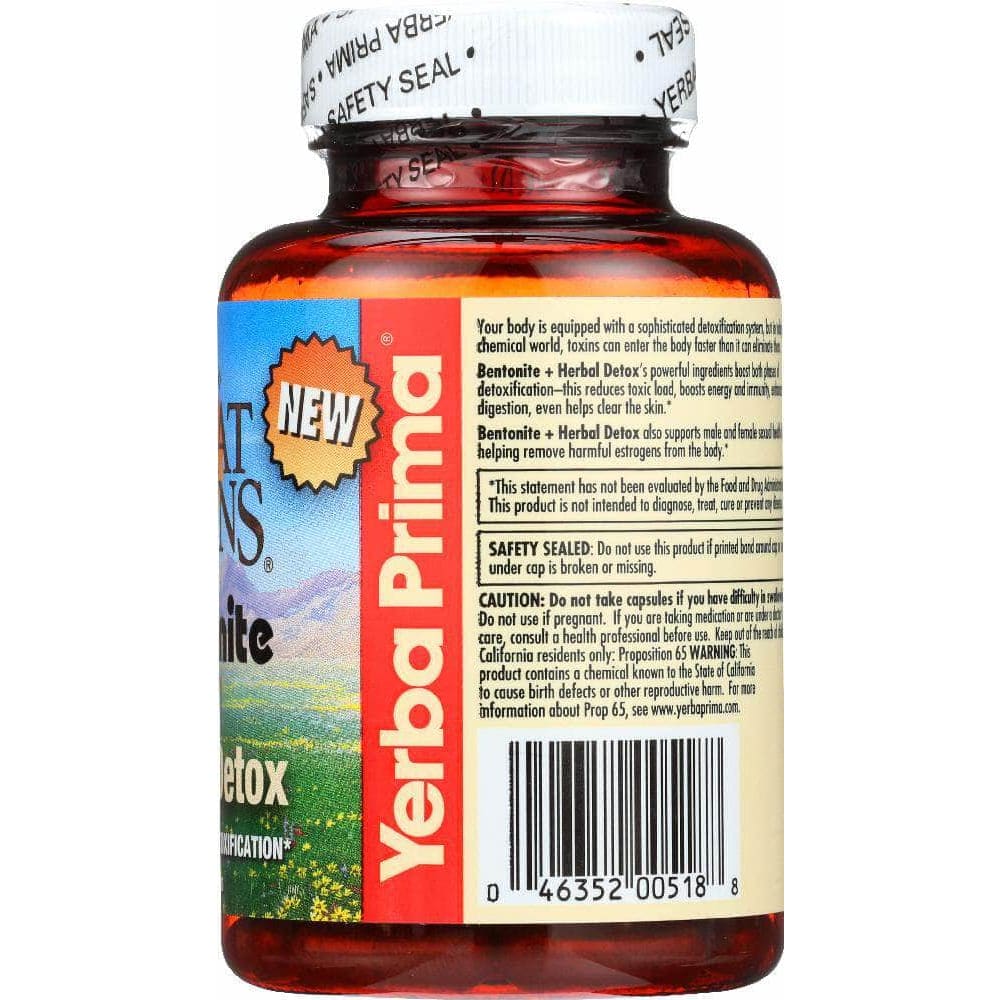 Yerba Prima Yerba Prima Bentonite Herbal Detox, 60 cp