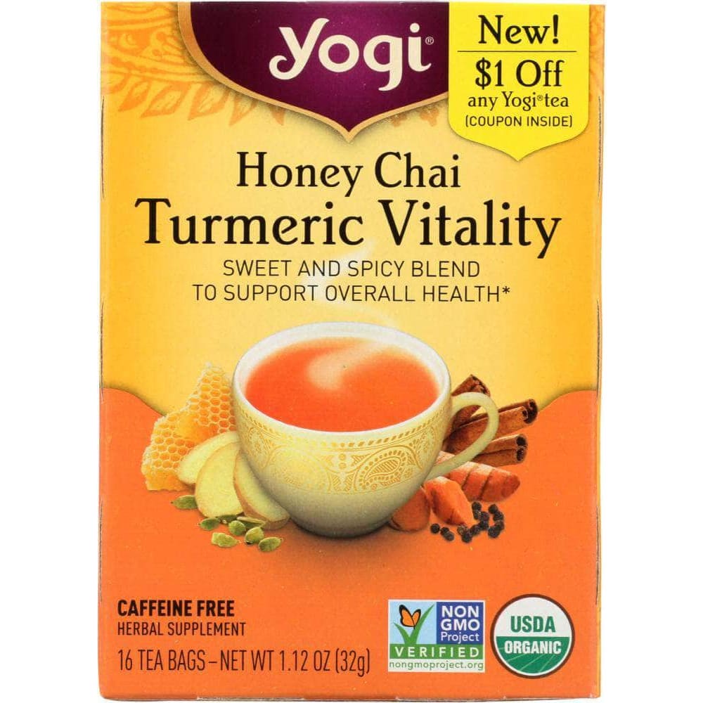 Yogi Yogi Teas Honey Chai Turmeric Vitality Tea, 16 bg
