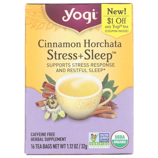 YOGI TEAS: Tea Cinn Hor Strss Sleep 16 bg (Pack of 5) - Grocery > Beverages > Coffee Tea & Hot Cocoa - YOGI TEAS