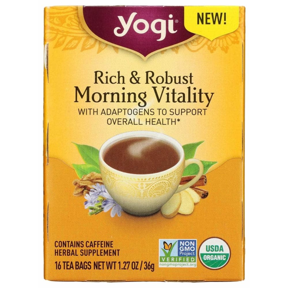 YOGI TEAS Grocery > Beverages > Coffee, Tea & Hot Cocoa YOGI TEAS: Tea Morning Vitality Org, 16 bg