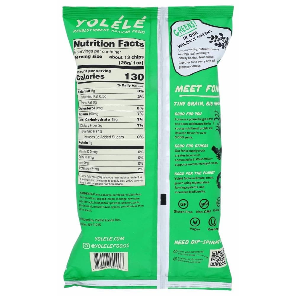 YOLELE Yolele Chips Fonio Greens, 5 Oz