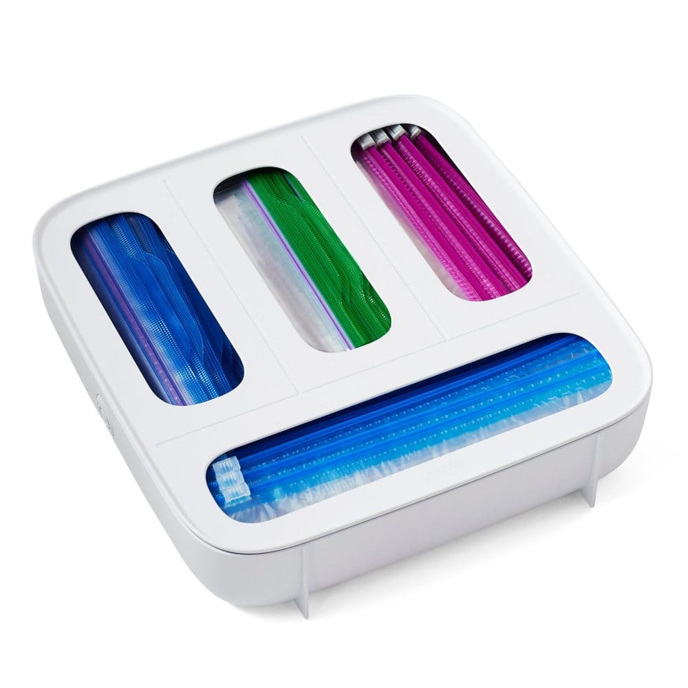 YouCopia StoraBag Food Bag Dispenser Family Size 4-Slot Plastic Sandwich Bags Drawer Organizer for Kitchen Storage - Pantry Storage -