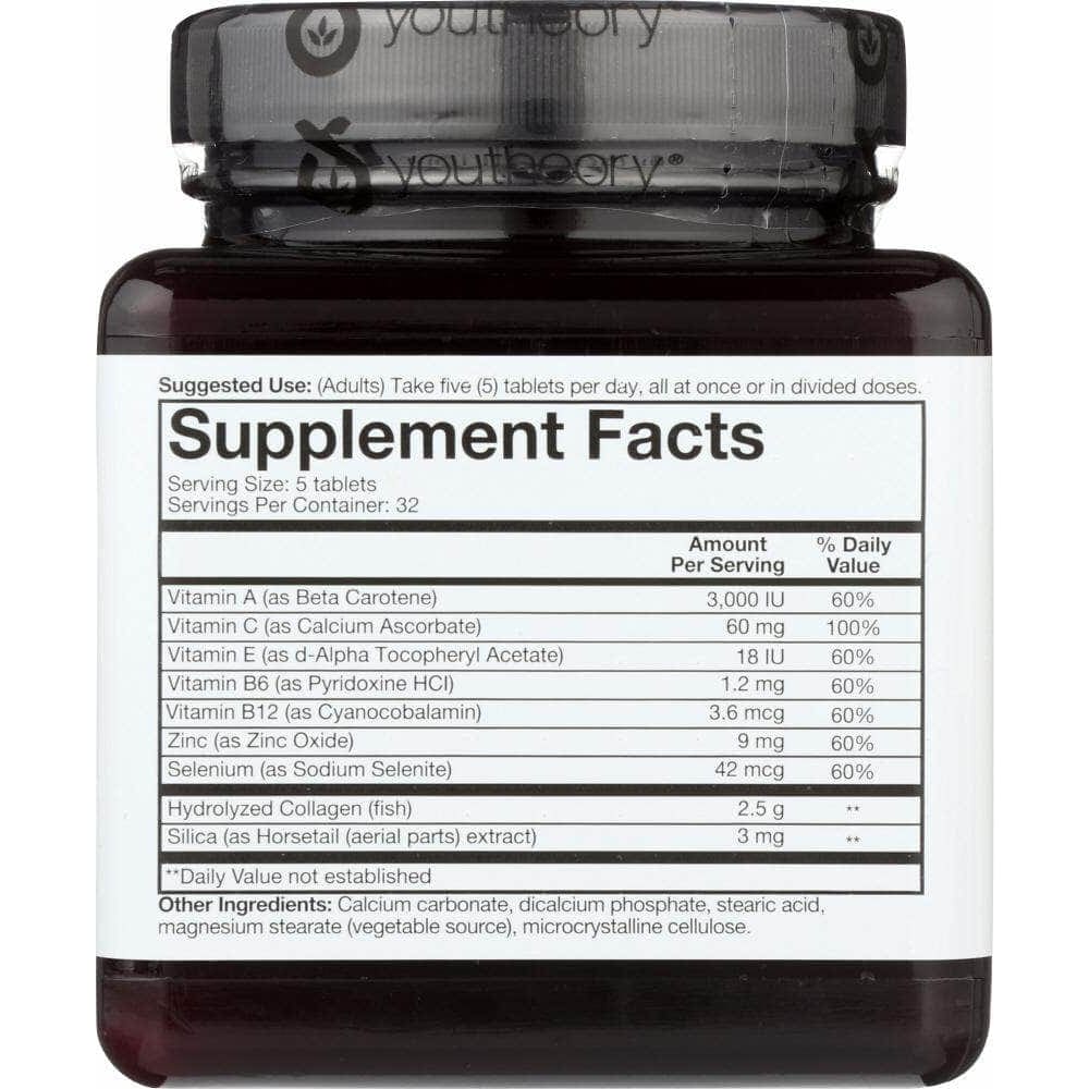 YOUTHEORY Youtheory Marine Collagen Advanced Formula Type 1 & 3, 160 Tablets