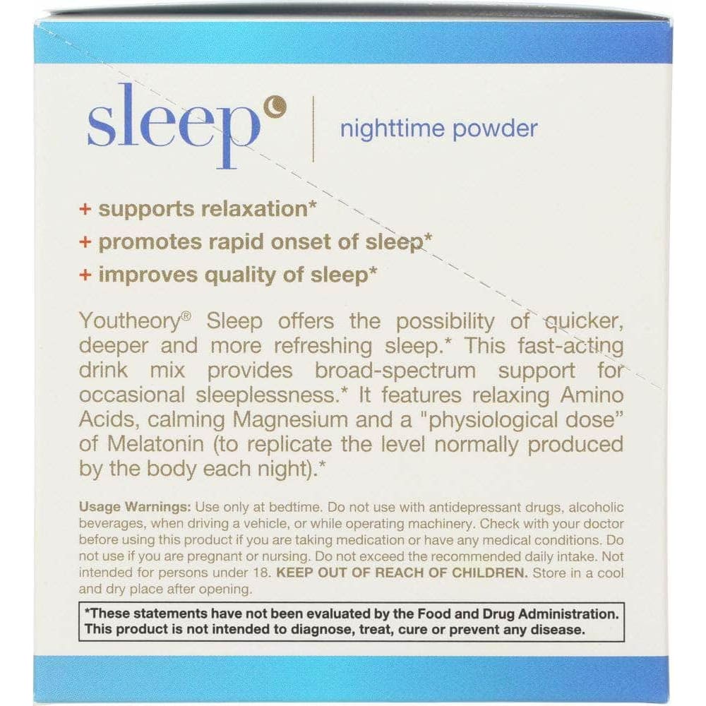 YOUTHEORY Youtheory Sleep Nighttime Powder 21 Packets, 4.2 Oz