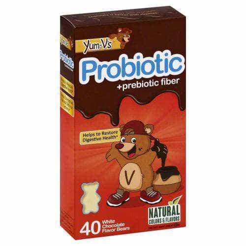 YUM VS Yum-Vs Probiotic Plus Prebiotic Fiber White Chocolate, 40 Pc