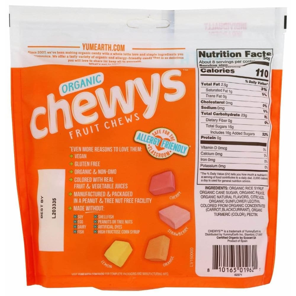 YUMEARTH Yumearth Candy Chewys Organic Sup, 8 Oz
