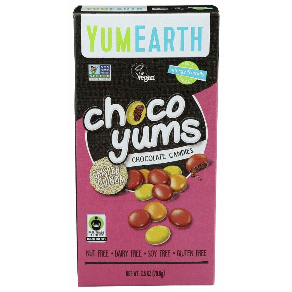 YUMEARTH Grocery > Chocolate, Desserts and Sweets > Candy YUMEARTH: Crisped Quinoa Choco Yums Chocolate Candies, 2.5 oz