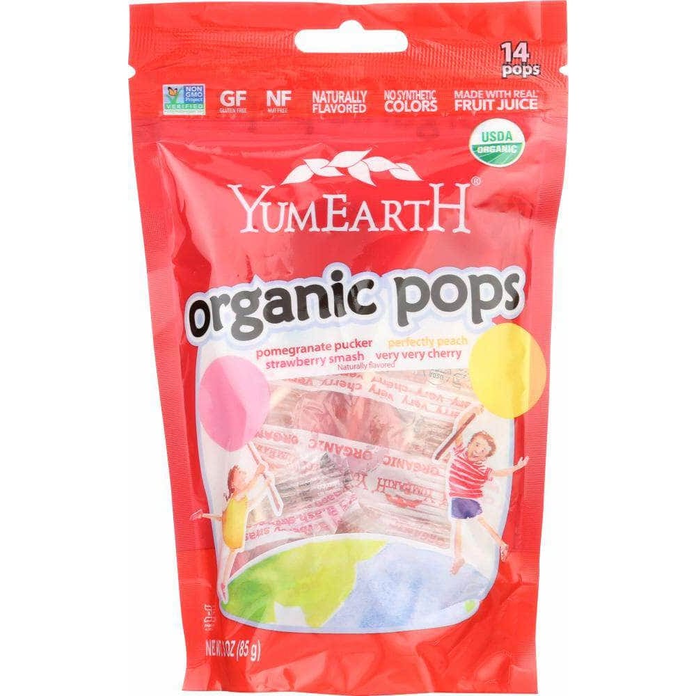 Yumearth Yummy Earth Organic Lollipops Gluten Free Fruit Flavors 14 pc, 3 oz