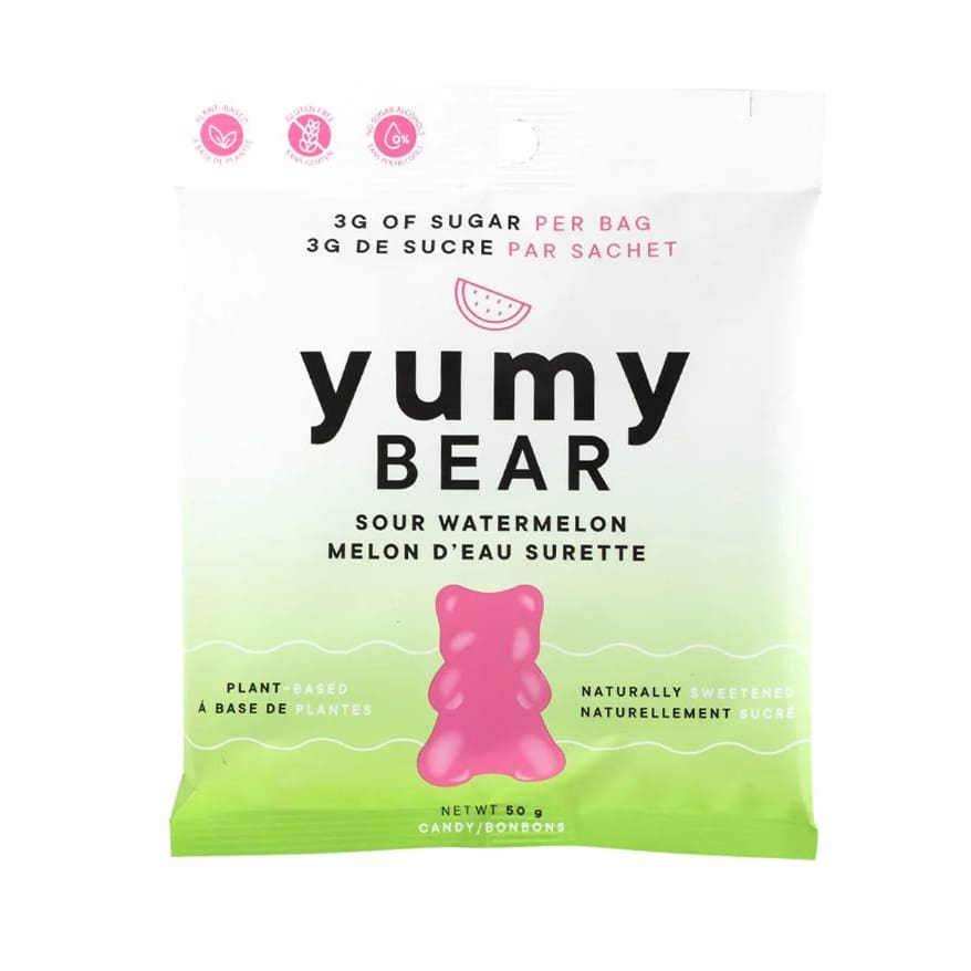 YUMY CANDY: Sour Watermelon Gummy Bear 50 gm (Pack of 5) - Grocery > Chocolate Desserts and Sweets > Candy - YUMY CANDY