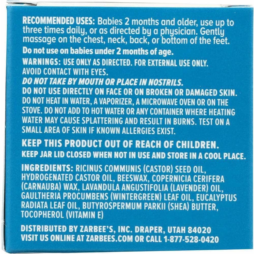 ZARBEES Zarbees 541 Baby Chest Rub, 1.5 Oz