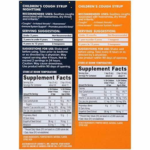 ZARBEES Zarbees Syrup Cough Children'S Day And Night Grape, 4 Fo