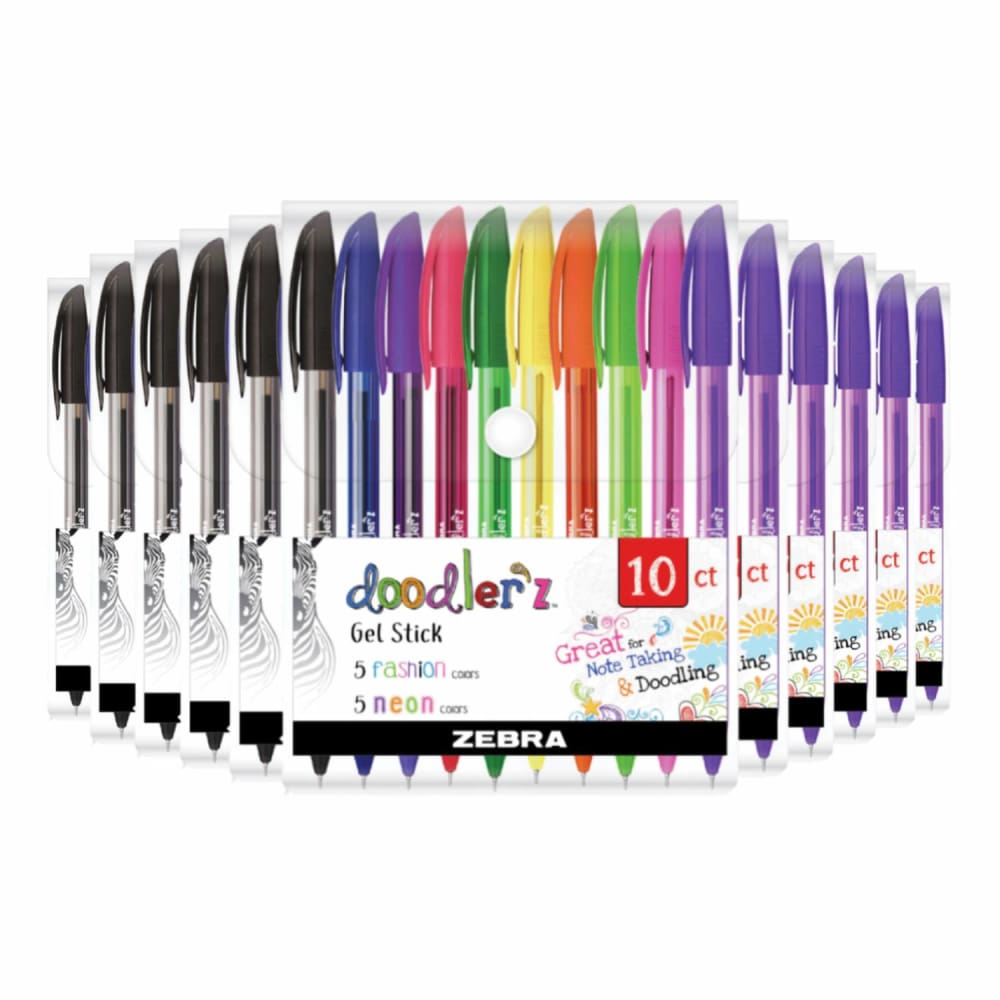 Zebra Pen Doodler’z Gel Stick Pen Set assorted colors 10 ct - 12 Pack - Pen & Pencil - Zebra