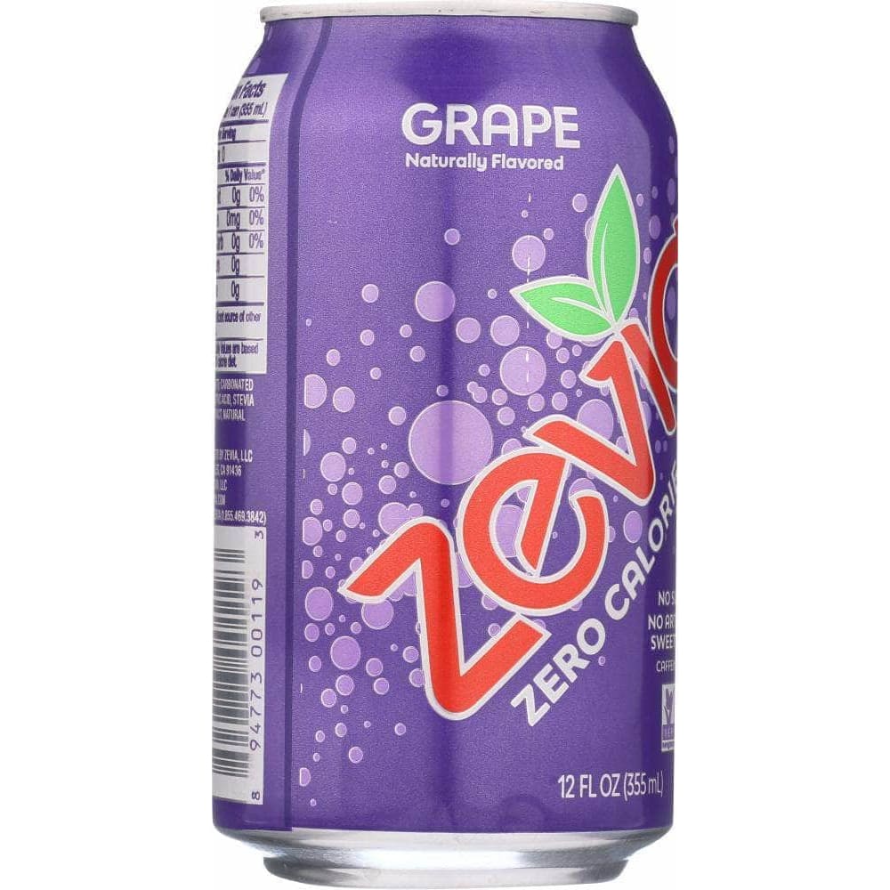 Zevia Zevia All Natural Zero Calorie Soda Grape 6-12 fl oz, 72 fl oz