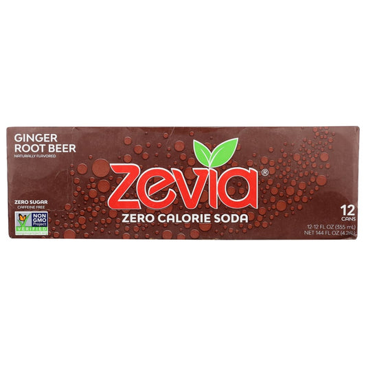 ZEVIA: Zero Calorie Ginger Root Beer Soda 144 fo (Pack of 2) - Beverages > Sodas - ZEVIA
